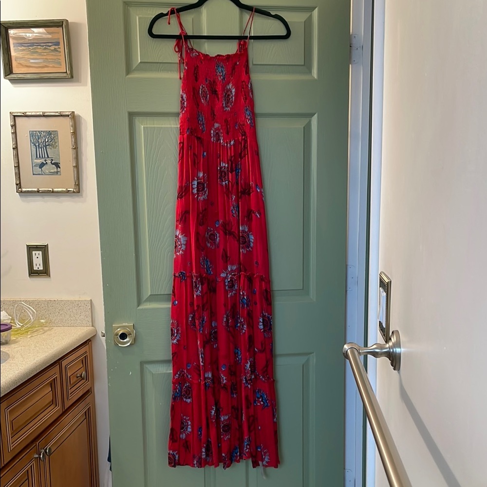Free People red floral boho dress